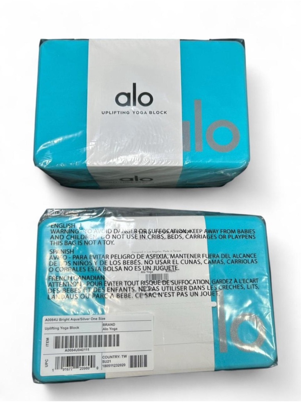 Alo Yoga Uplifting Yoga Blocks Bright Aqua Blue - Brand New